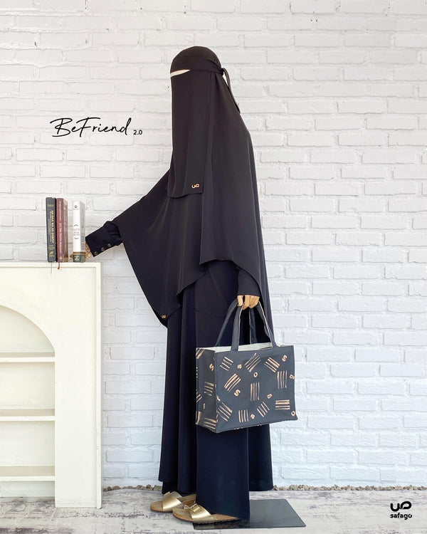 BeFriend 2.0 Shafa Gold Set Black (niqab dijual terpisah) - 20