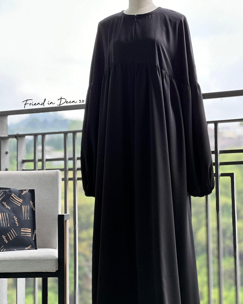 Friend in Deen 3.0 Safago Silver Gamis Black (+) (gamis only) - 20