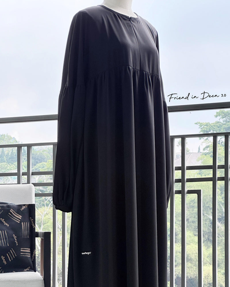 Friend in Deen 3.0 Safago Silver Gamis Black (+) (gamis only) - 20