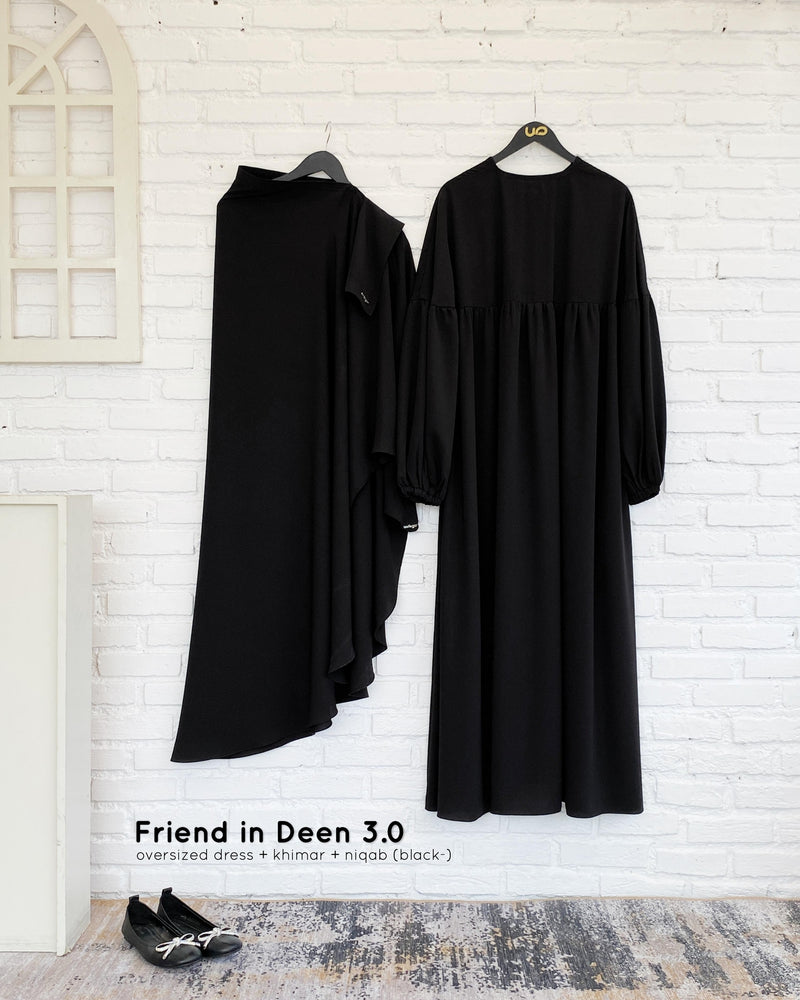 Friend in Deen 3.0 Safago Silver Gamis  Black (-) (gamis only) - 20
