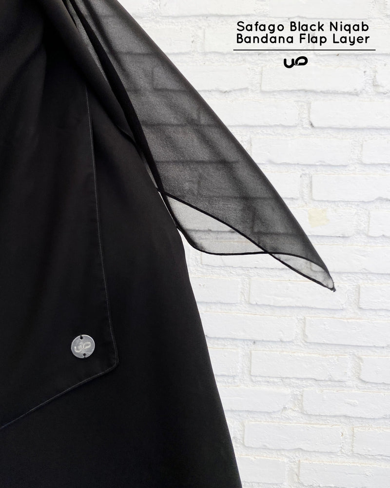 Safago Black Niqab Bandana Flap Layer - 20