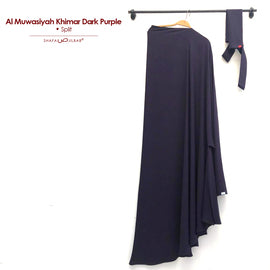 Al Muwasiyah Khimar Dark purple Split - 20
